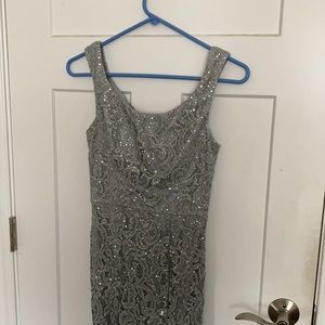 Gray sparkle prom dress